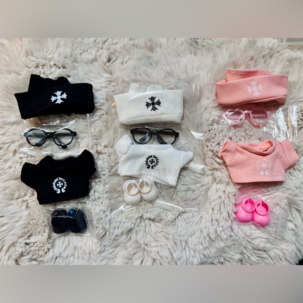 Labubu clothes & Accessories - Chrome Hearts Doll Outfit Set (check description)